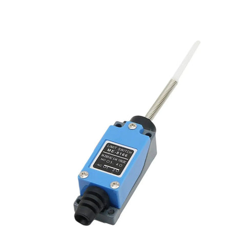ME8166 Flexible Rod Coil Spring Actuator Momentary Limit Switch For Precise Industrial Control with blue casing and rod
