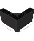 L Shaped Plastic Furniture Legs Set Four Pieces With M5 Screws For Easy Install, black plastic leg with dimensions shown