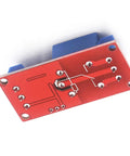 Back view of One Channel 5V Relay Module for Arduino Raspberry Pi PLC Home Automation with visible circuitry and blue housing.