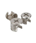 Three In One Thickening Connector Eccentric Wheel For Furniture Hardware, zinc alloy, nickel plated, close-up view of three pieces