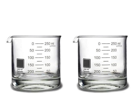 Lab Beaker Rocks Glasses Set Of 2 For Cocktails And Science Themed Barware With A Dope Scientific Twist, 250ml soda-lime glass