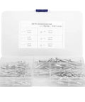 Open plastic case with Aluminum Blind Rivet Kit 120 Pieces, Anti Rust Marine Fasteners For Yachts And Boats, Industrial Equipment, Easy Install And Secure Seams, Durable Marine Grade Rivets For Repairs And New Builds., six sizes