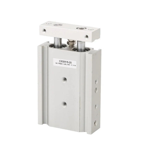 Dual Rod Pneumatic Air Cylinder With 6 To 32mm Bore And Double Axis Guide, Compact Motion Control Actuators, CXSM10, front view