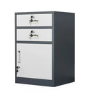 Metal Mobile Office Storage Cabinet With Adjustable Shelves And Lockable Drawers In Blue For Home Office Organization Slick Under Desk Storage