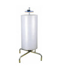 Heavy Duty Vertical Bubble Wrap Roll Holder Aluminum Shipping Dispenser displaying large bubble wrap roll on a sturdy base.