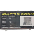 555 Piece Zinc Plated Cotter Pin Assortment Kit With R Clips Hair Pins For Automotive Repair Tractor Accessories And Small Engine Maintenance Heavy Duty Fasteners Set Durable Must Have Gear For Quick Fixes, 555pc case