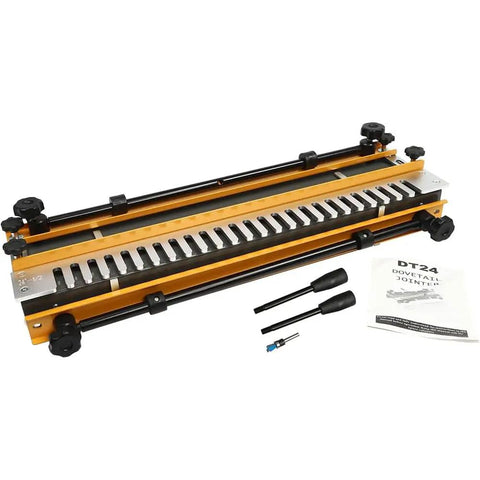 24 Inch Dovetail Jig Heavy Duty Woodworking Template Guide For Cabinets And Furniture Pro Grade Steel Aluminum Routing Fixture with tools included.