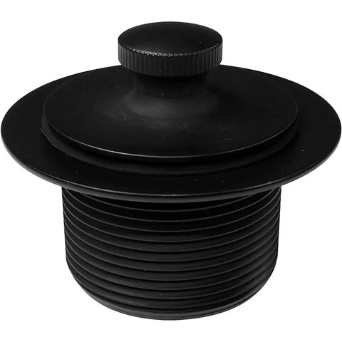 kousoer Bathtub Drain Plug Matte Black with Supplied Faceplate Screws front view of the drain plug, showing sleek design and matte finish.