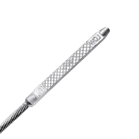 Close-up of tip detail on Firewall Mounted Flex Transmission Dipstick For TH350 TH400 Fits GM Chevy Black Durable Steel Construction With No Fuss Install And Accurate Oil Level Reading For Reliable Transmission Maintenance.