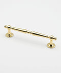 10 Pack Polished Gold Cabinet Pulls 5 Inch Center To Center Holes 128mm Zinc Alloy Polished Brass Drawer Handle on white background
