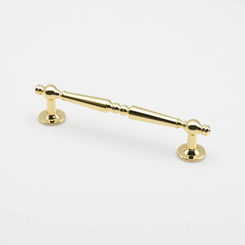 10 Pack Polished Gold Cabinet Pulls 5 Inch Center To Center Holes 128mm Zinc Alloy Polished Brass Drawer Handle on white background