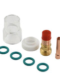 Upgrade Your Rig With This Awesome 8 Piece TIG Torch Kit For Wp 17 And 18 Models Featuring Stubby Gas Lens, O Rings, and Nozzle.
