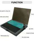 Go-To Portable Workbench With Drawer And Pliers Rack For Cutting And Assembly, dual mats, text and jig holders on display