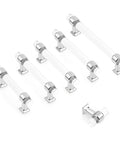 5 Inch Center To Center Polished Chrome Cabinet Pulls Set Of 5 With Clear Acrylic Inserts Zinc Alloy Handles displayed on white background