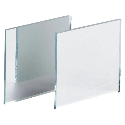 Two 1x1 inch mini square mirror tiles, 0.04 inch thick, with polished silver finish for mosaic art and crafts, DIY home decor backsplash.