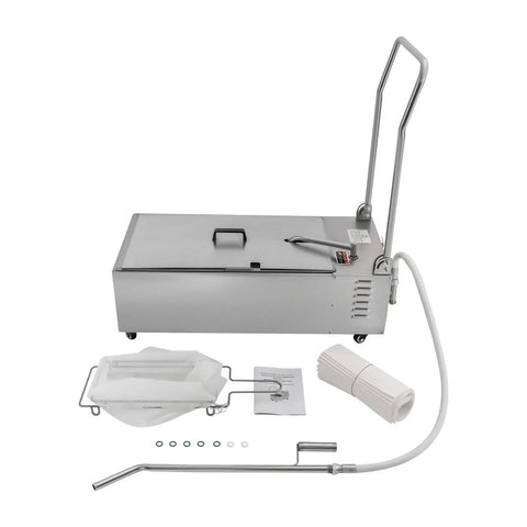 Game Changer 55L Commercial Oil Filter Machine With Stainless Steel Fryer Tank And Foldable Cart For Busy Kitchens and Catering Crews