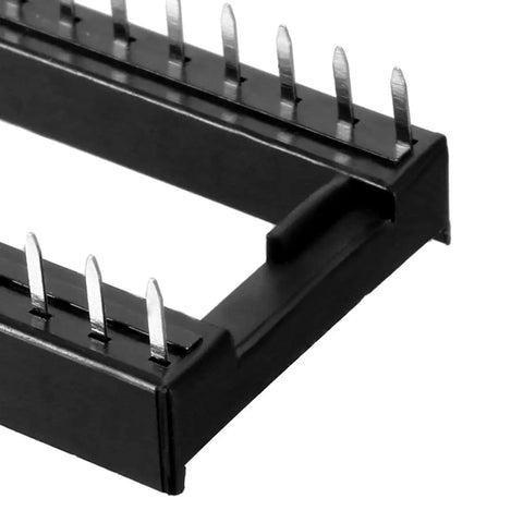 Close-up of Six Pack DIP IC Socket Adaptor Kit Solder Type 2.54mm Pitch Dual Row 24 Flat Pin 15.24mm Row Pitch