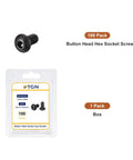 Solid As A Rock M2.5 Carbon Steel Button Head Socket Cap Screws 100 Pack displayed in packaging with screw detail.