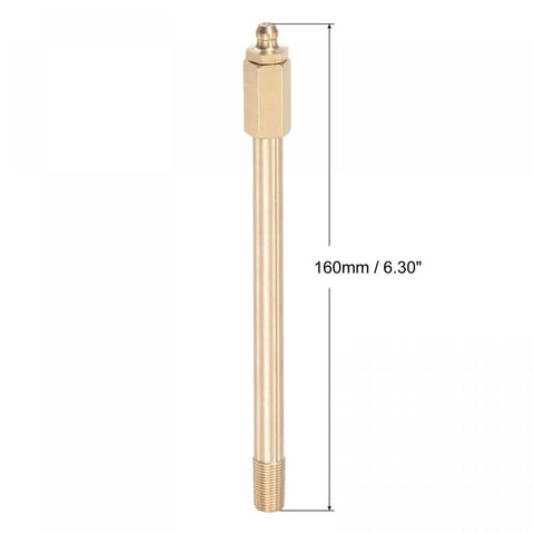 Image of Brass Straight Grease Fitting Set With G1 8 Thread, 160mm Length, Hydraulic Lubrication Fittings for machinery use