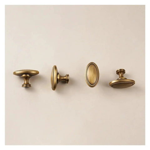 Solid Brass Furniture Handles And T Bar Knobs Set For Cabinets And Drawers With French Vintage Design Retro Brass Pulls
