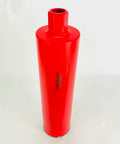Red BluRock Tools 4.5-inch diamond wet core drill bit with threaded shank for concrete and masonry, front view