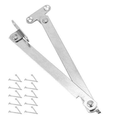 Heavy Duty Cabinet Lift Up Struts Hinges Set Of 10 For Cupboards, durable iron construction, top view with installation screws