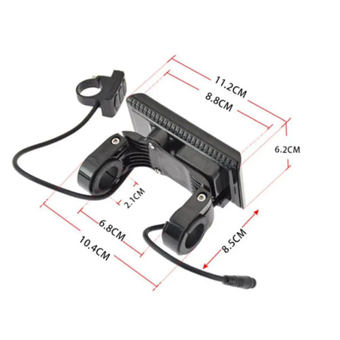 SW900 LCD Display Electric Bicycle Speedometer And Speed Counter 24 To 72V Wired Meter with mounting brackets and wiring