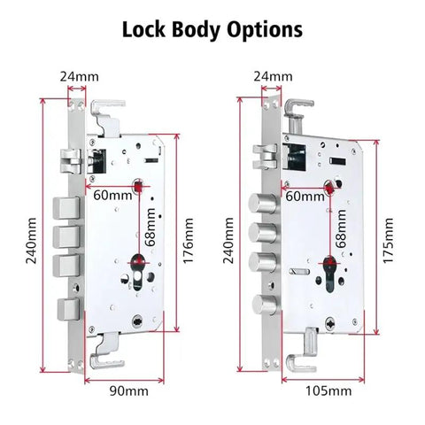 Super Secure Keyless Smart Door Lock With Touchscreen Fingerprint Entry And Electronic Password Backup Mechanical Key options with dimensions