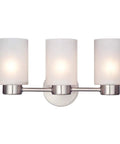 Three Light Brushed Nickel Chandelier With Frosted Seeded Glass For Dining Room And Bedroom 18 Inch Diameter Includes 36 Inch Chain