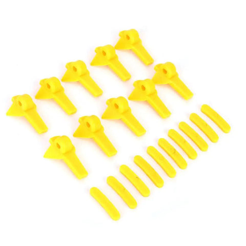Duck Head Tire Changer Protector Set, 20 Pack Tire Machine Guards For Wheel Rim Protection, yellow plastic pieces on white background
