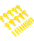 Pro Tire Changer Protector Kit, 20 Pcs Duck Head Rim Protectors, yellow ABS pieces, arrayed on white surface