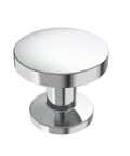 Single polished chrome cabinet knob from 10 Pack Polished Chrome Cabinet Knobs 1.1 Inch Round Hardware For Kitchens, Dressers, And Drawers