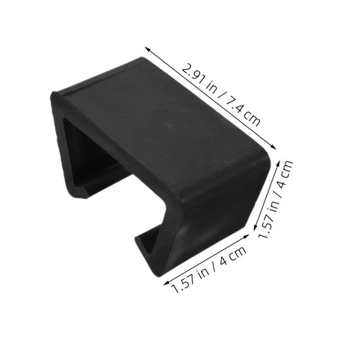 Six Pack Outdoor Sofa Clips For Rattan Wicker Sectional Couches, Black Plastic Fasteners With 6cm Slot, Dimensions Shown