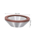 Top Tier Cup Shaped Diamond Grinding Wheel 100mm Rock Solid angled view showing 10cm diameter and metal abrasive for stone and concrete tasks.
