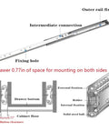 Heavy Duty Three Section Drawer Slides 50Cm Bulletproof Full Extension Industrial Runners with fixing holes and mounting details