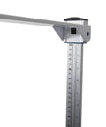 Professional Wall Mounted Stadiometer With Pro Grade Telescopic Metal Height Rod MR-230, silver metal headpiece and scale