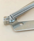 Close-up of spring on Two Pack Folding Sofa Bed Spring Hinges 80 Degree Lift Support for Cabinet Doors, nickel-plated durable hardware.