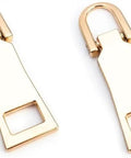 Two Pack Gold Zipper Pull Replacement Sliders For Luggage Backpacks Jackets Suitcases And Coats Built For Quick Reliable Zipper Repairs On The Go
