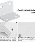 40 Piece L Bracket Set With Screws, Cold Rolled Steel 90 Degree Right Angle Corner Braces, showing quality and polishing process.