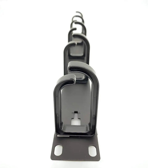 Front view of 5 Pack 1U 19 Inch Server Rack Cable Management Panel With D Ring Hooks For Horizontal Or Vertical Wire Organizer