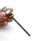 Mini DC Gear Motor With Threaded M4 Shaft 55mm All Metal Gears N20 Size 3V 6V 12V High Torque Micro Electric Screw Reducer held in hand