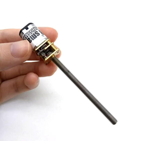 Mini DC Gear Motor With Threaded M4 Shaft 55mm All Metal Gears N20 Size 3V 6V 12V High Torque Micro Electric Screw Reducer held in hand