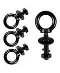Beefy Four Piece Heavy Duty Lifting Ring Eye Bolt Kit In Stainless Steel 304 With Nuts Washers And Spring Washers M12 By 50mm Threads Half Inch By Two Inch Size Easy Install For Hoisting And Rigging, black eye bolts with hardware