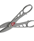 Beefy 12 Inch Aluminum Snip For Heavy Duty Metal Cutting With High Carbon Blades, combination cut visible, large handle loops