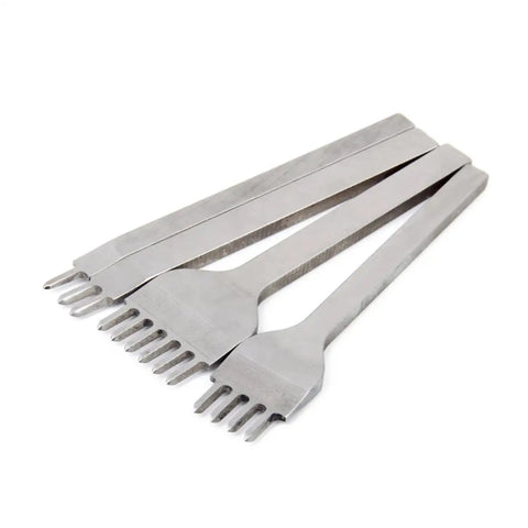 Diamond Leather Chisel Tool Set for DIY Leatherworking Pro Grade Hole Punch Kit with prongs and anti-slip handles visible
