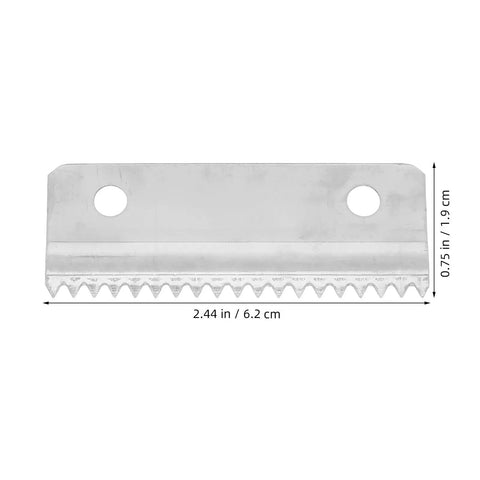 Metal Tape Cutter Replacement Blades With Beefy Serrated Teeth, 10 Pack, Fits Box Tape Dispenser, Spare Parts For Shipping And Warehouse Packaging, Compatible With Most Desktop And Standalone Tape Dispensers; silver blade 2.44 x 0.75 in