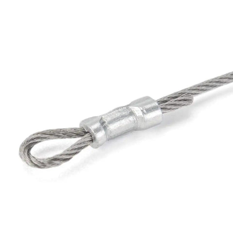 Close-up of crimped fishing line using Wire Rope Swager For Crimping Fishing Lines Up To 2.2mm Hardened Steel Jaws With Black Oxide Finish Pro Grade Heavy Duty Crimp Tool For Tackle And Marine Use Sea Water Resistant Easy To Use And Long Lasting, showing braided loop and sleeve.