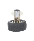 DC 12V Miniature Electric Motor Kit For DIY Toy Robots, copper wire rotor, fixed frame, 42mm wheel, adjustable speeds, front view