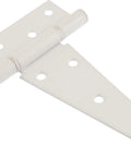 Heavy Duty T Hinges 6 Inch White 2 Pack For Doors And Gates Wide Strap Rust Resistant Steel Includes Mounting Screws And Instructions