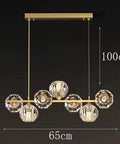 Long Lights Pendant Light for Living Room Dining Room Hanging Light Indoor Lighting Chandelier for Kitchen Island,for House, gold with crystal details, 65cm wide, 100cm height.